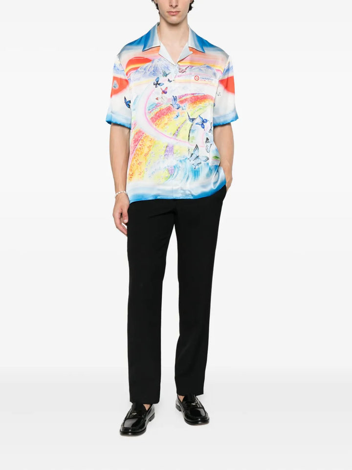 Butterfly Mountain Cuban Collar Shirt