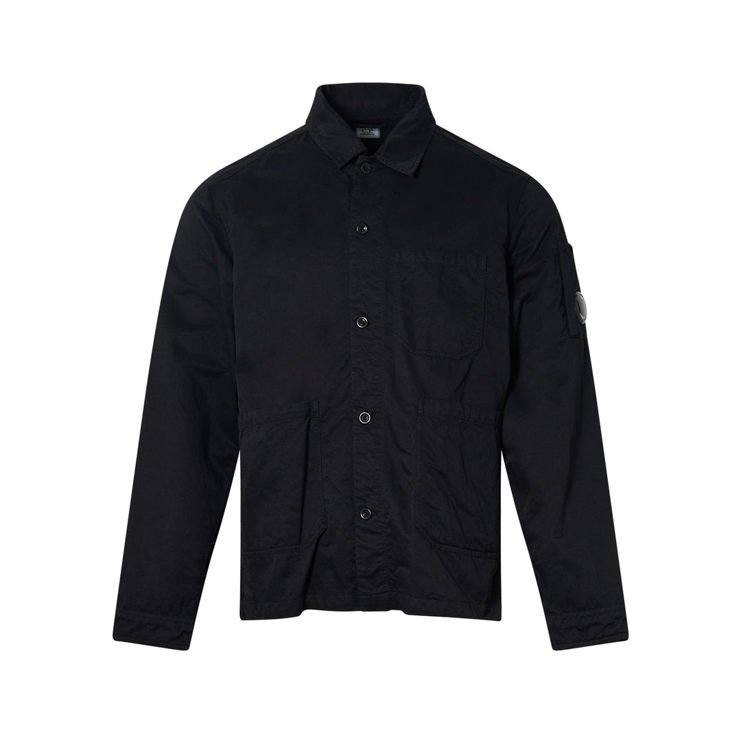 Diagonal Flatt Nylon Button Overshirt