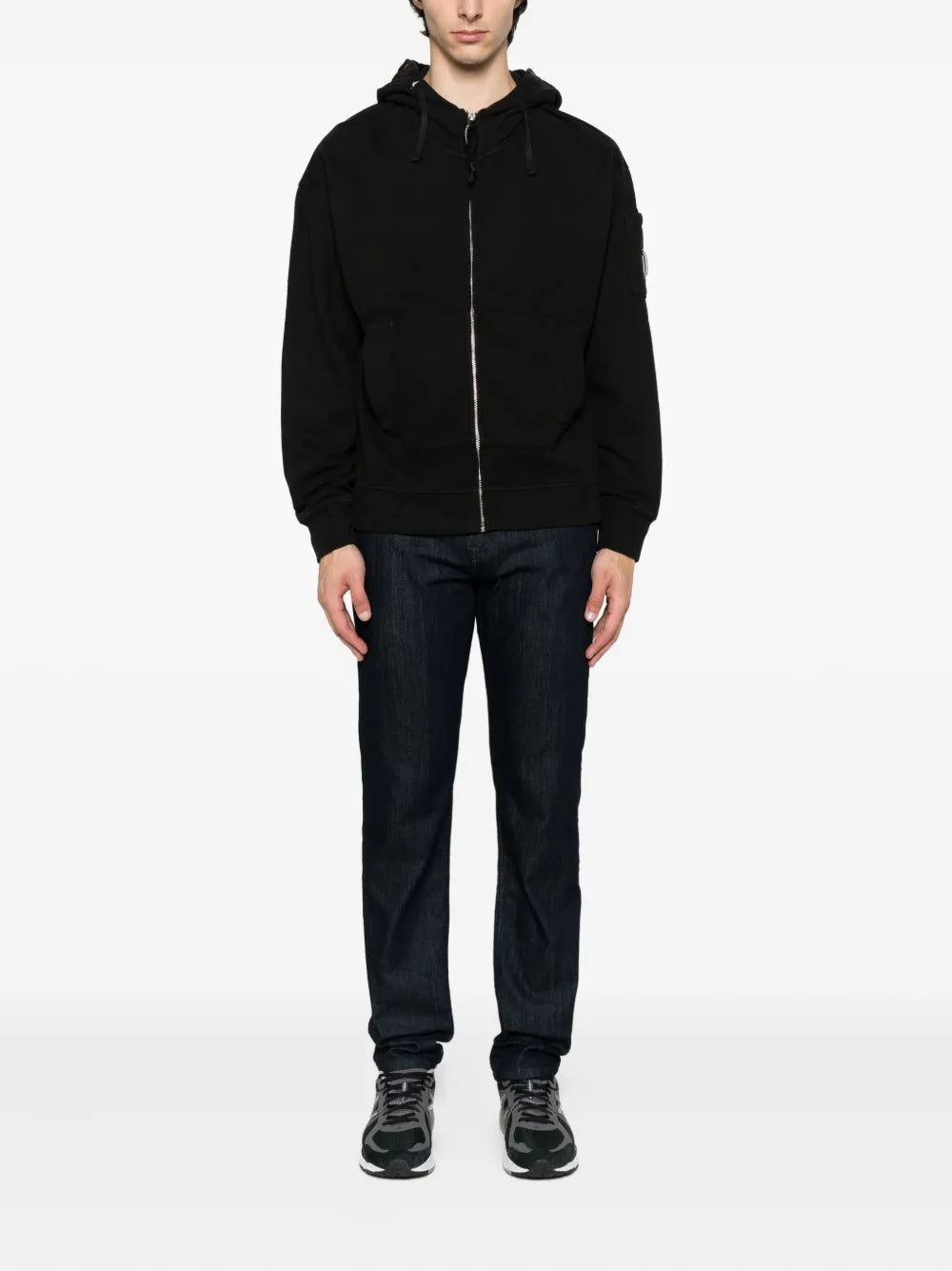 Brushed And Emerized Diagonal Fleece Boxy Goggle Sweatshirt