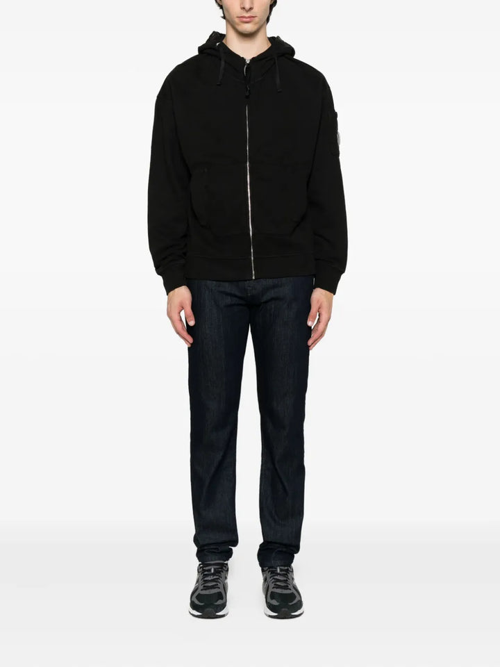 Brushed And Emerized Diagonal Fleece Boxy Goggle Sweatshirt