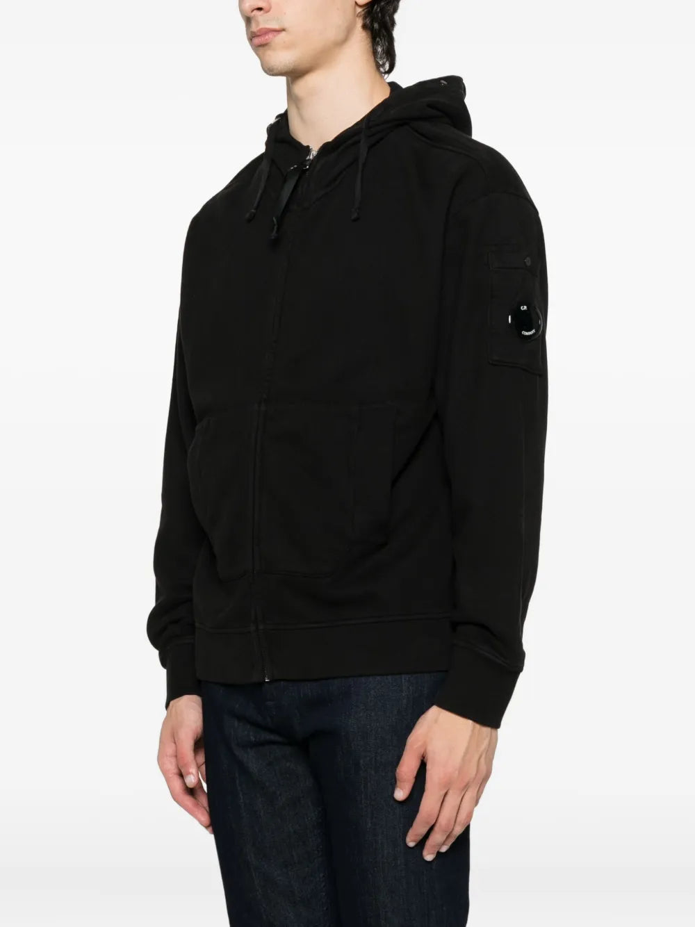 Brushed And Emerized Diagonal Fleece Boxy Goggle Sweatshirt