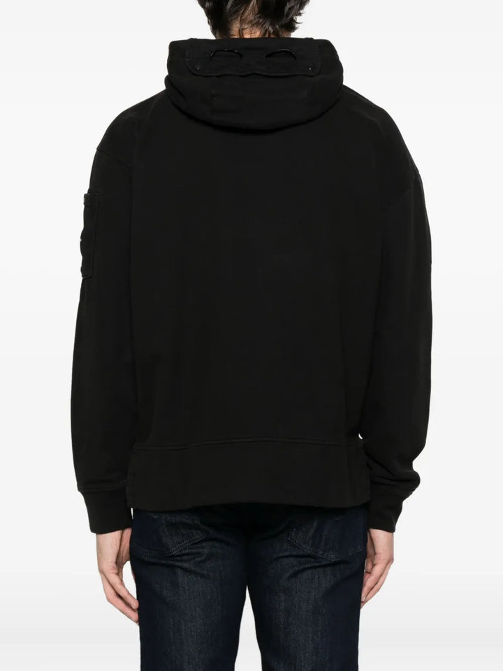 Brushed And Emerized Diagonal Fleece Boxy Goggle Sweatshirt