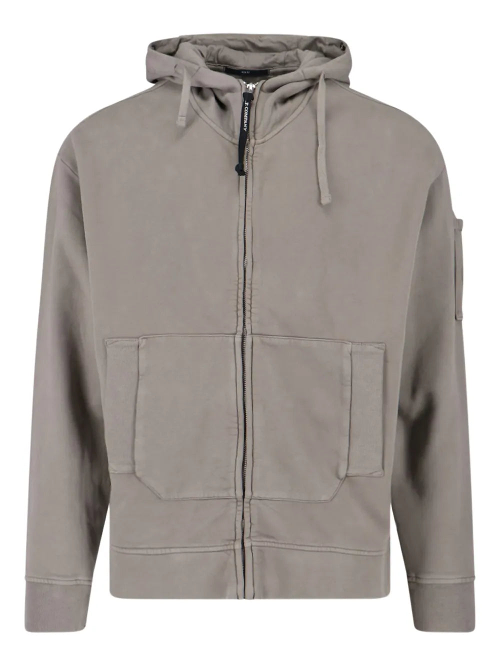Brushed And Emerized Diagonal Fleece Boxy Goggle Sweatshirt
