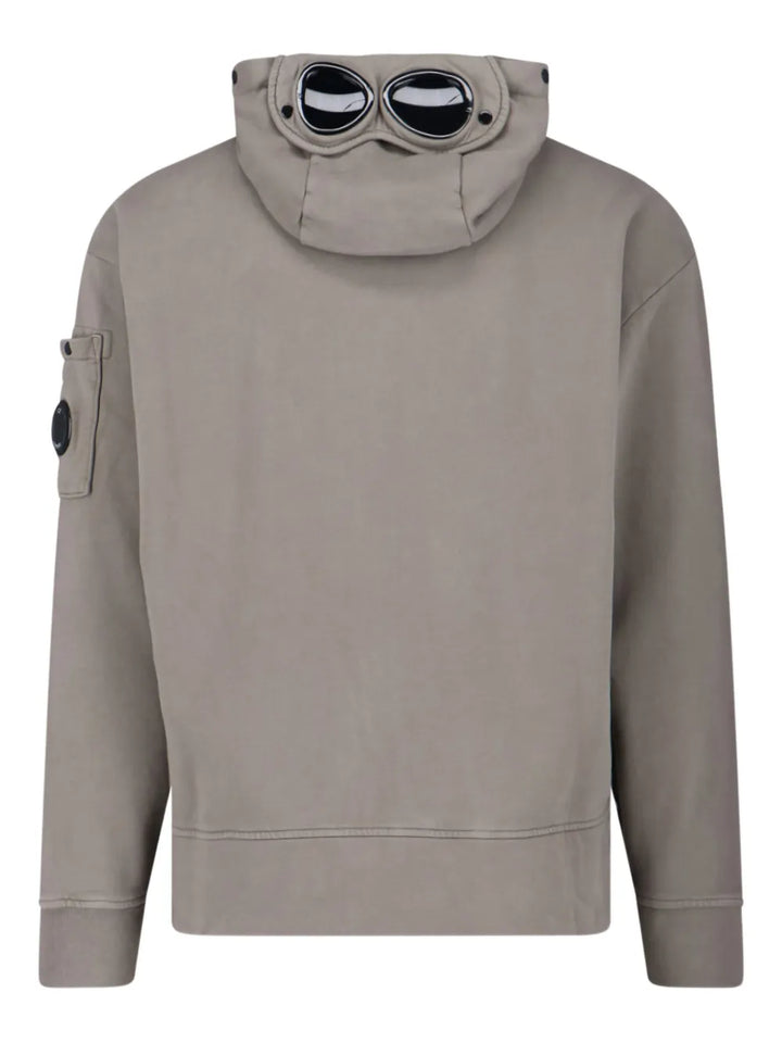 Brushed And Emerized Diagonal Fleece Boxy Goggle Sweatshirt