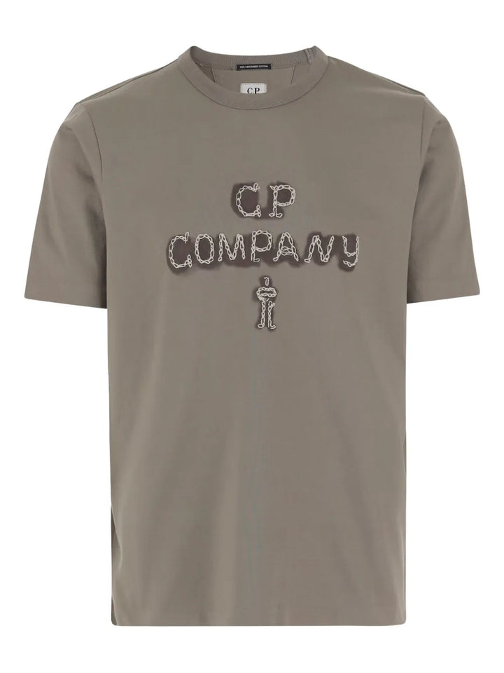 Mercerized Jersey Twisted Short Sleeve Logo T-Shirt