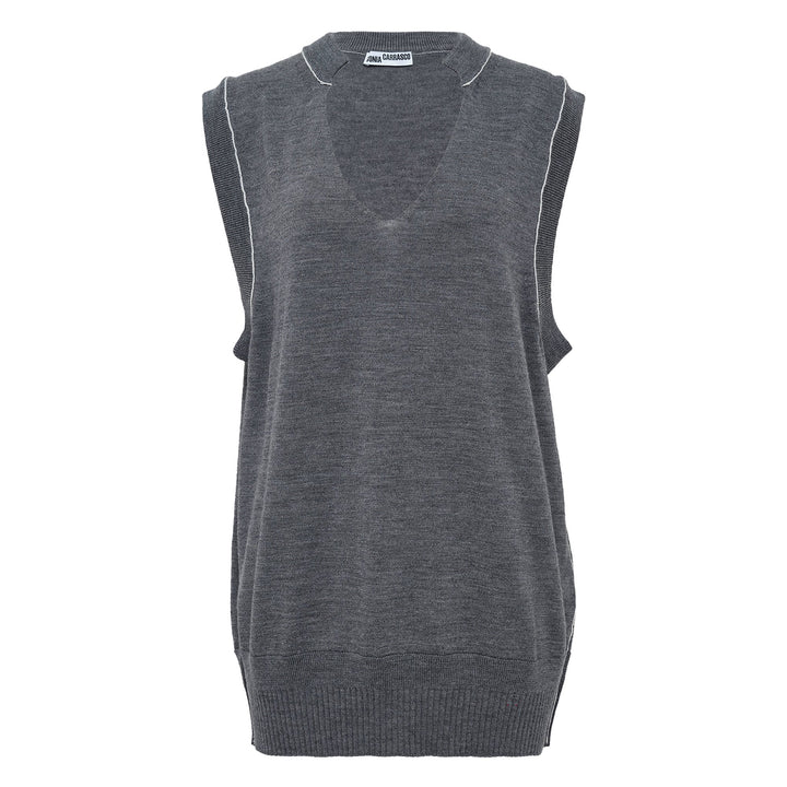 Knit Cut Collar Vest