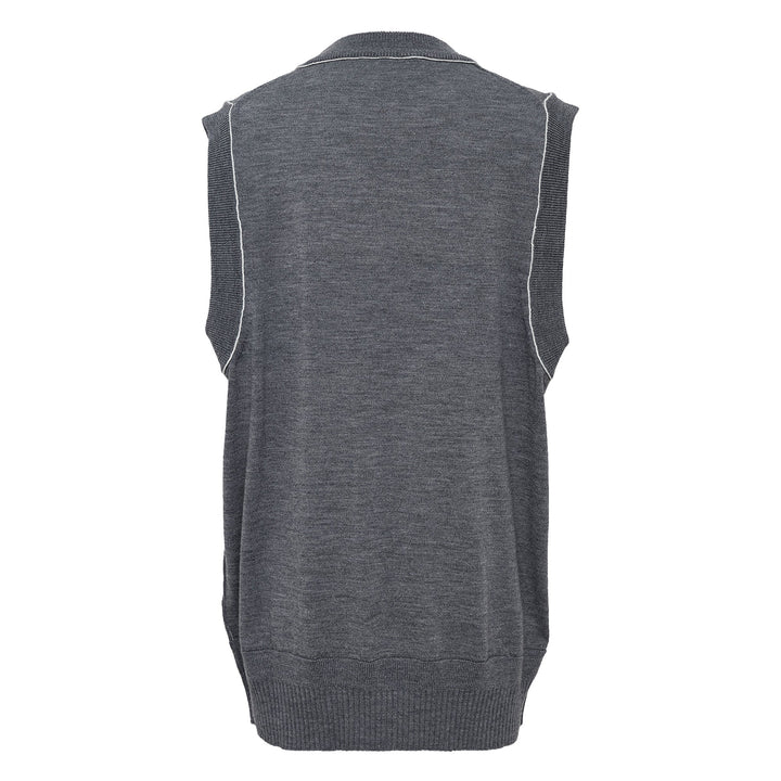Knit Cut Collar Vest