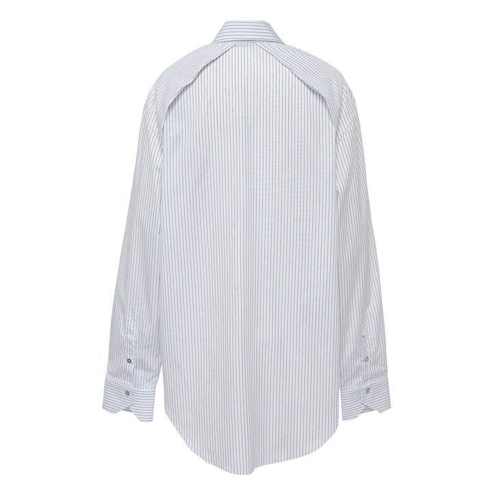 Cut Collar Shirt Pinstripe