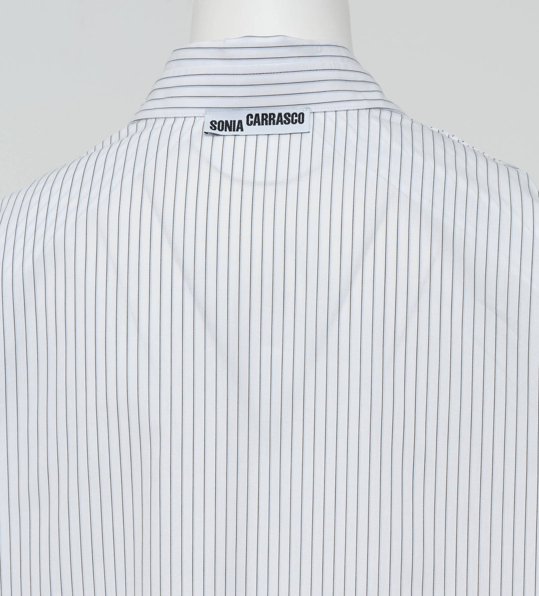 Cut Collar Shirt Pinstripe