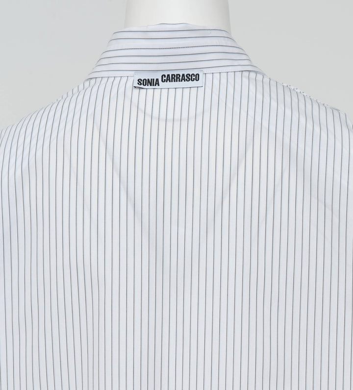 Cut Collar Shirt Pinstripe