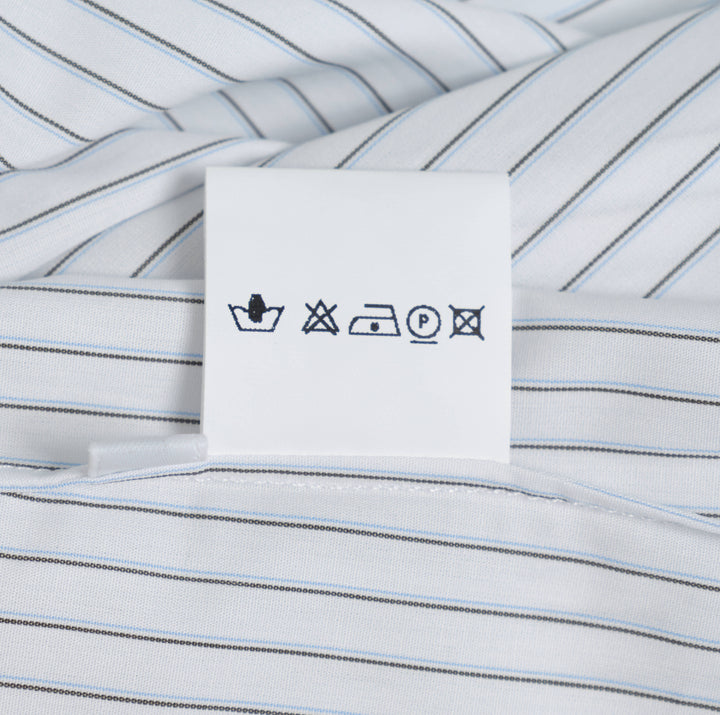 Cut Collar Shirt Pinstripe