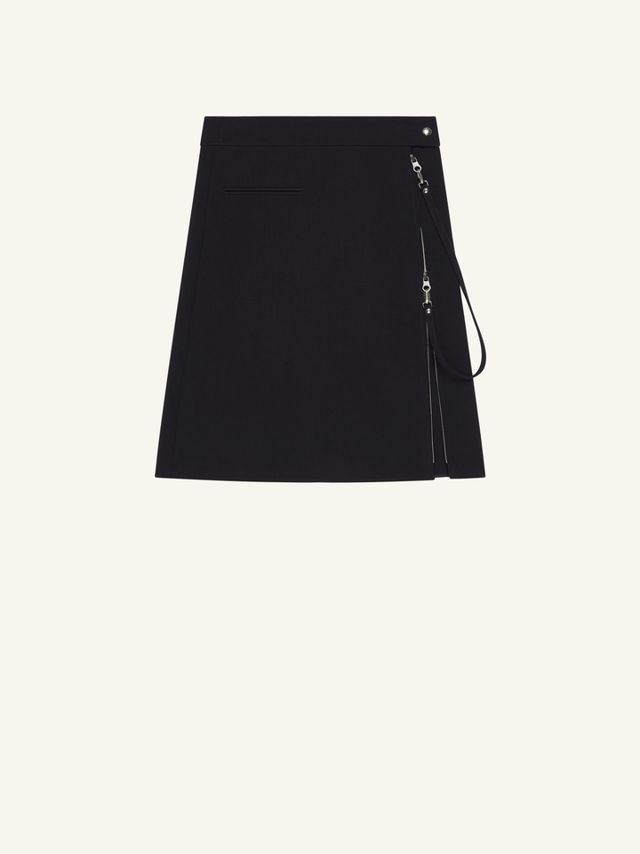 Zipped Heritage Crepe Skirt