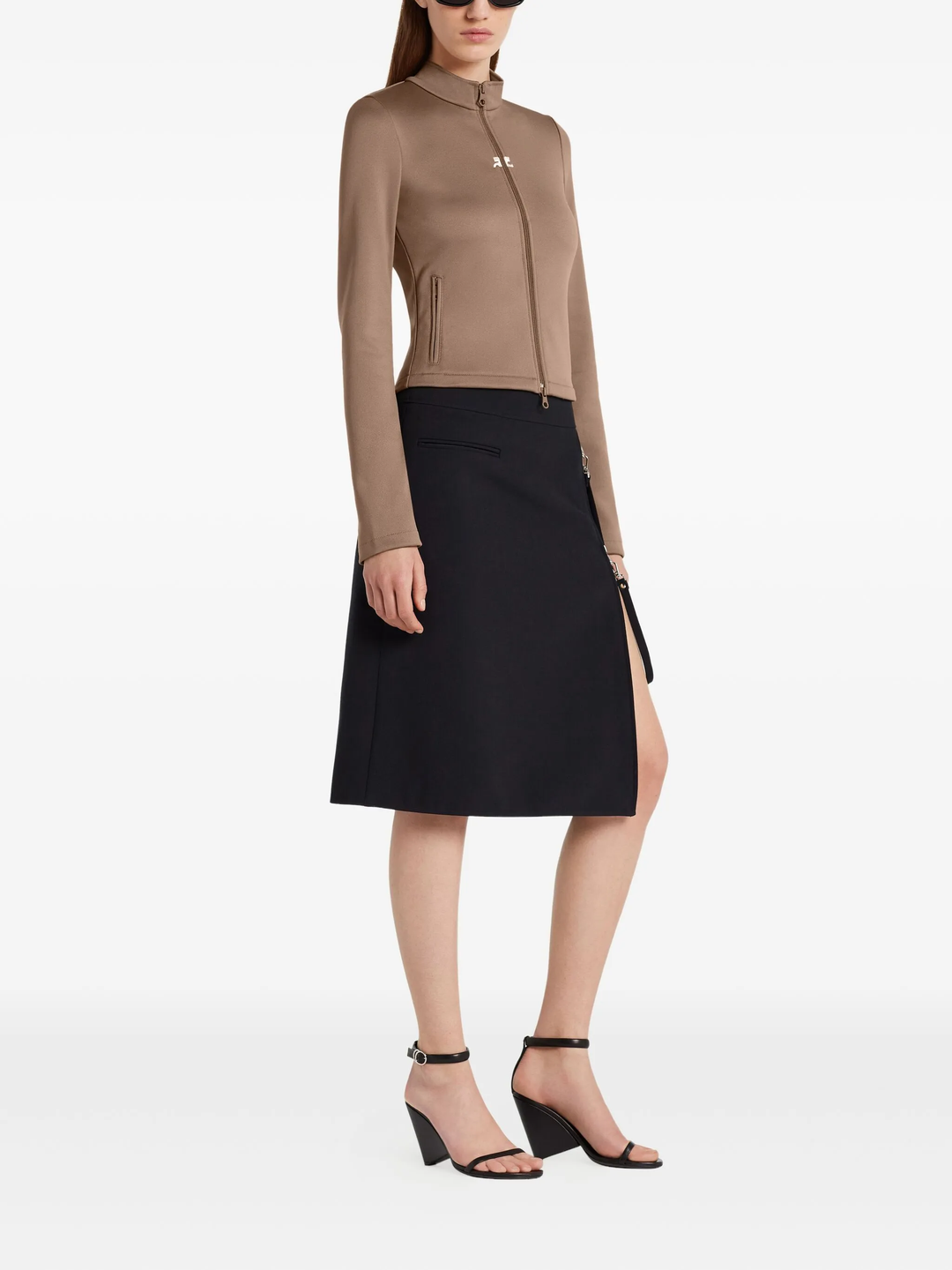 Zipped Heritage Crepe Skirt