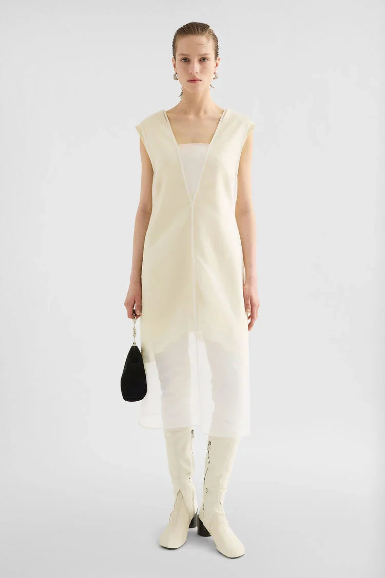 Organza V-Neck Dress