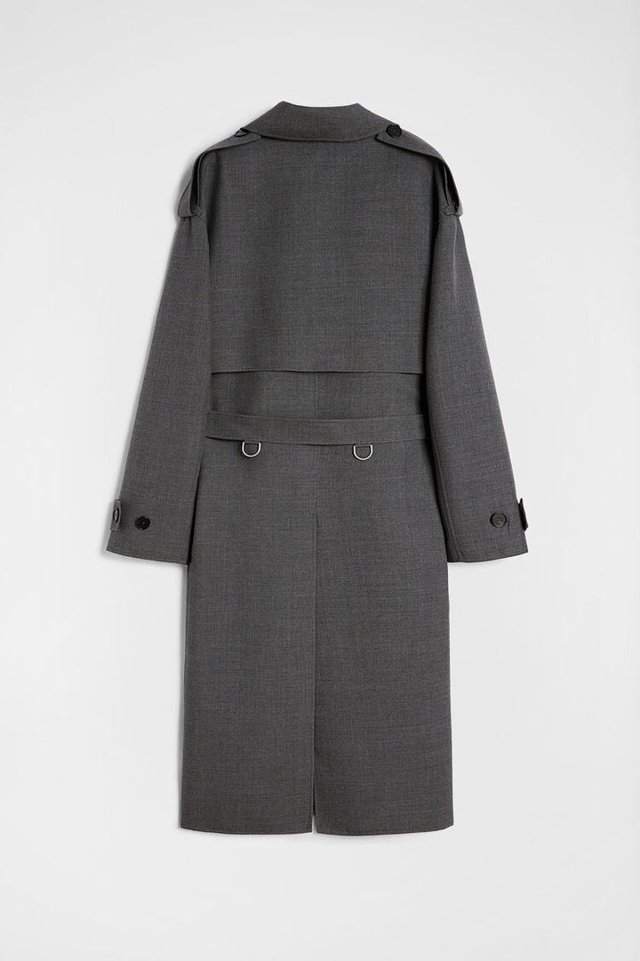 Wool Gabardine Trench Coat