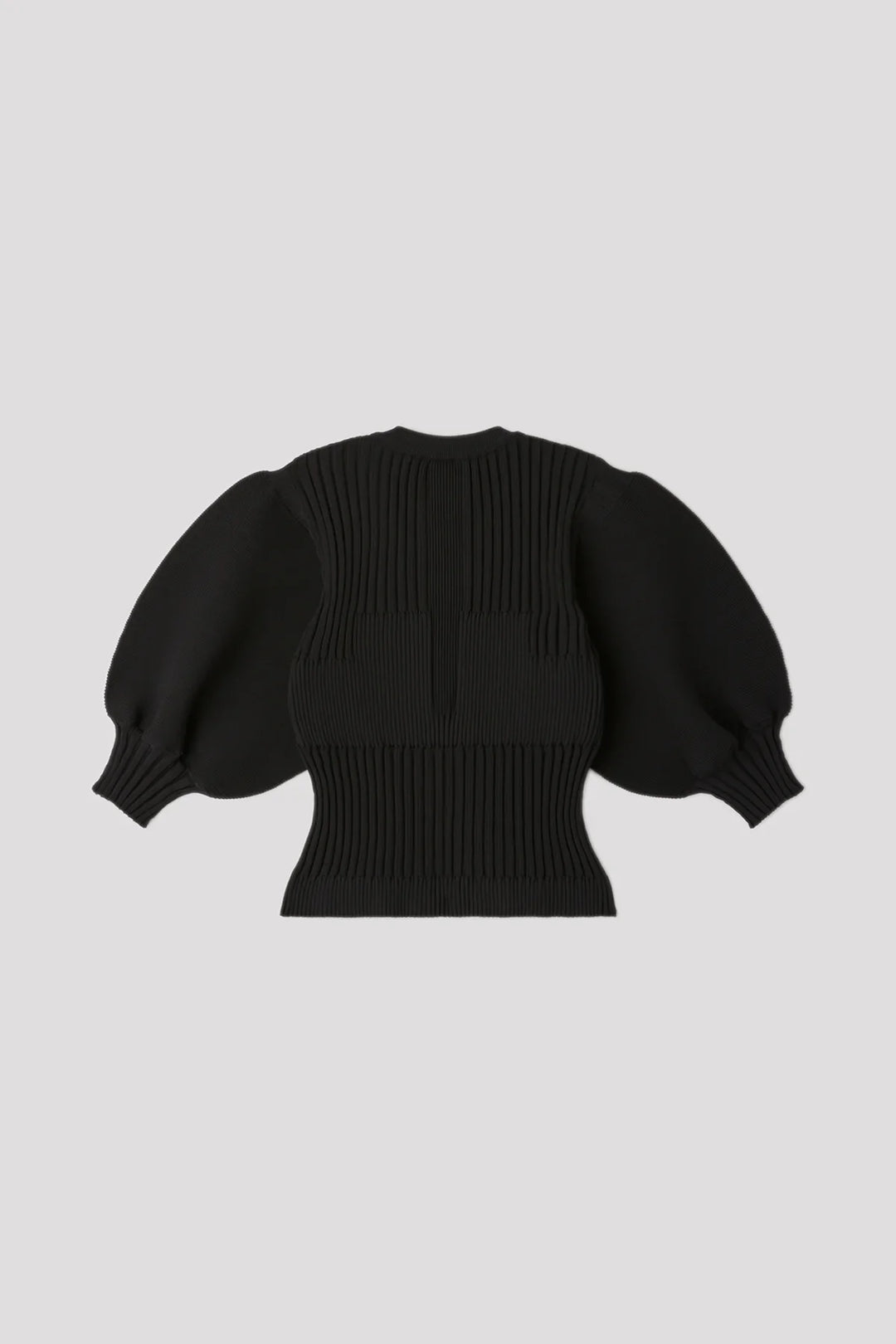Fluted Short Puff Sleeve Cardigan