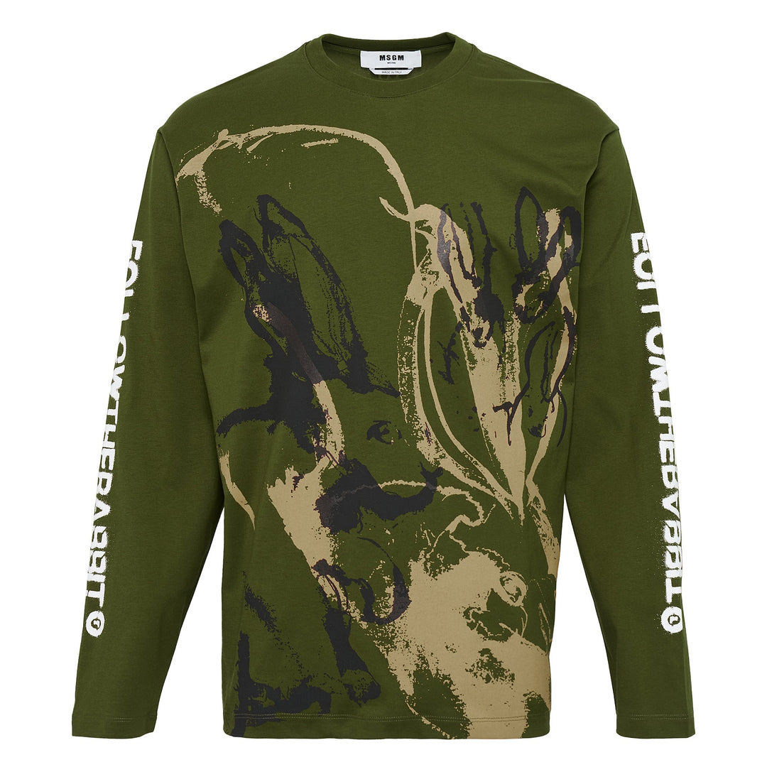 Print Detail Long-Sleeve T-Shirt