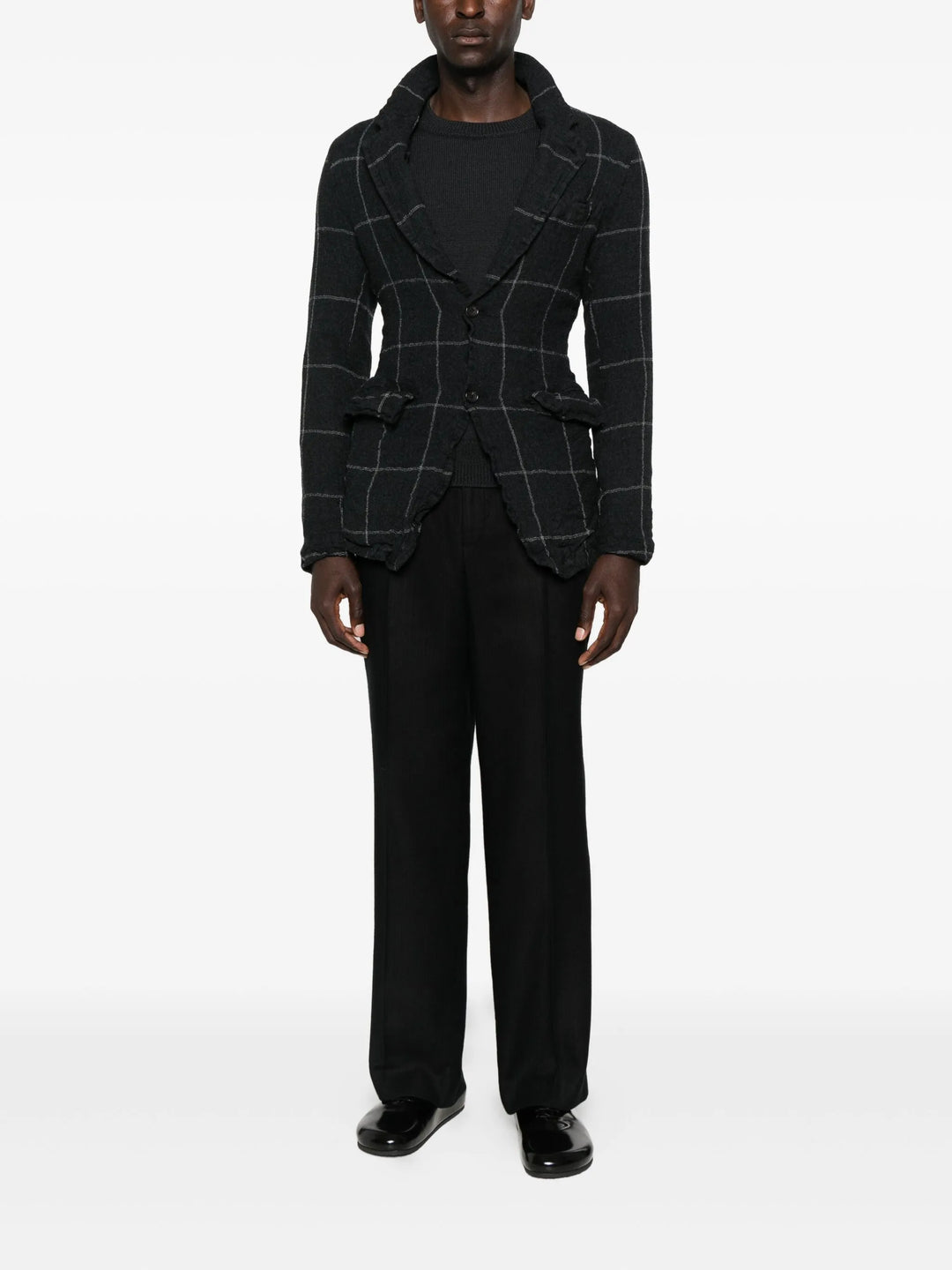 Wool Windowpane Check Jacket