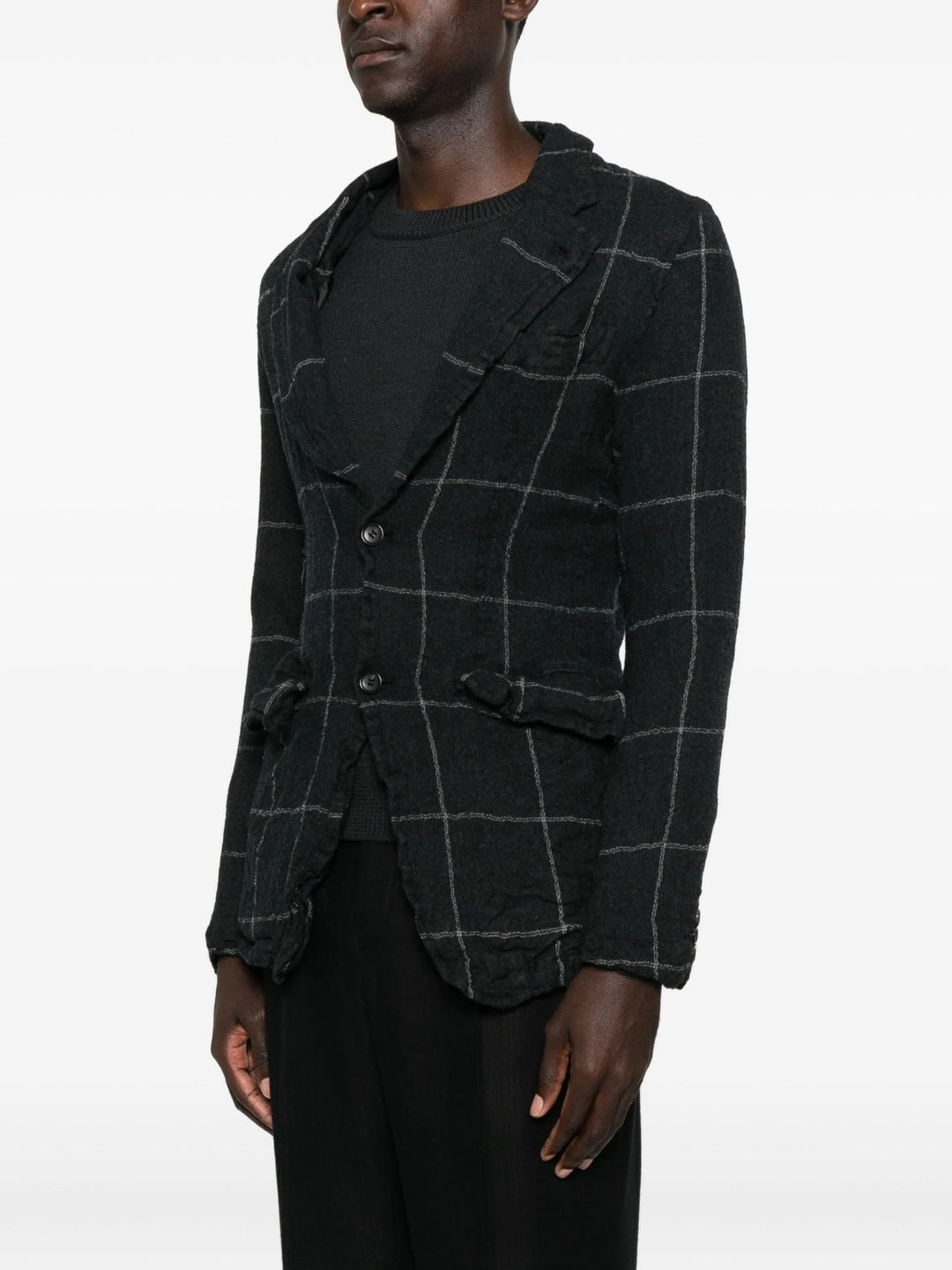 Wool Windowpane Check Jacket