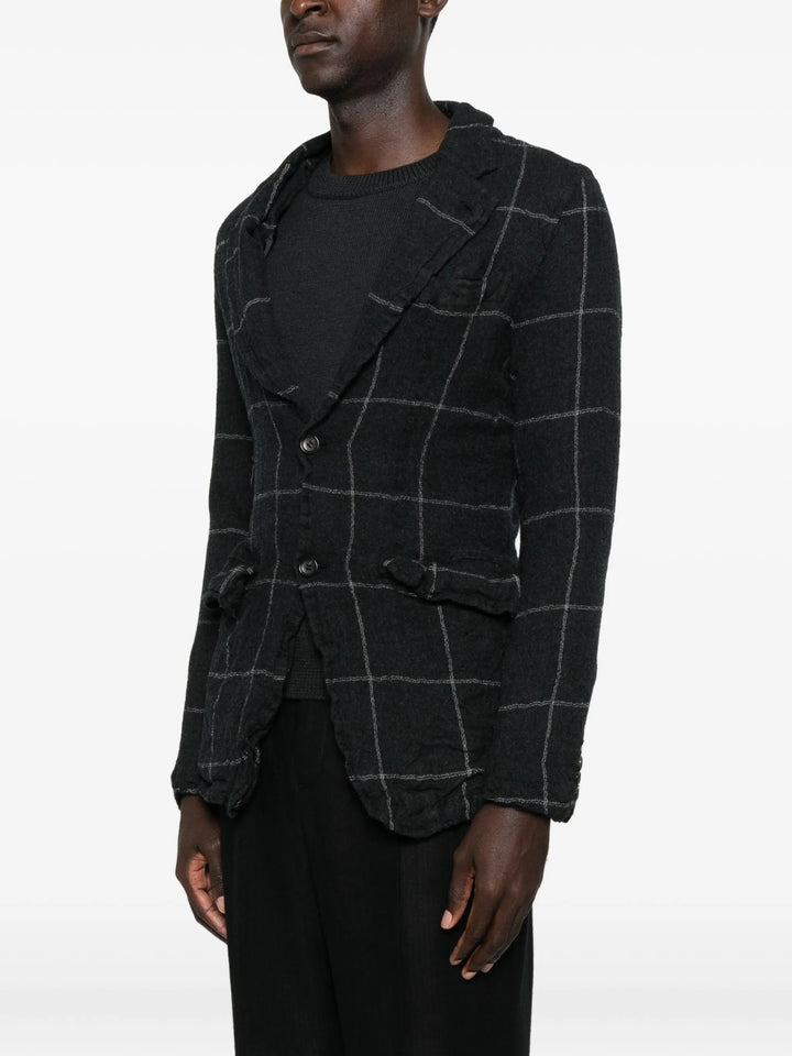 Wool Windowpane Check Jacket