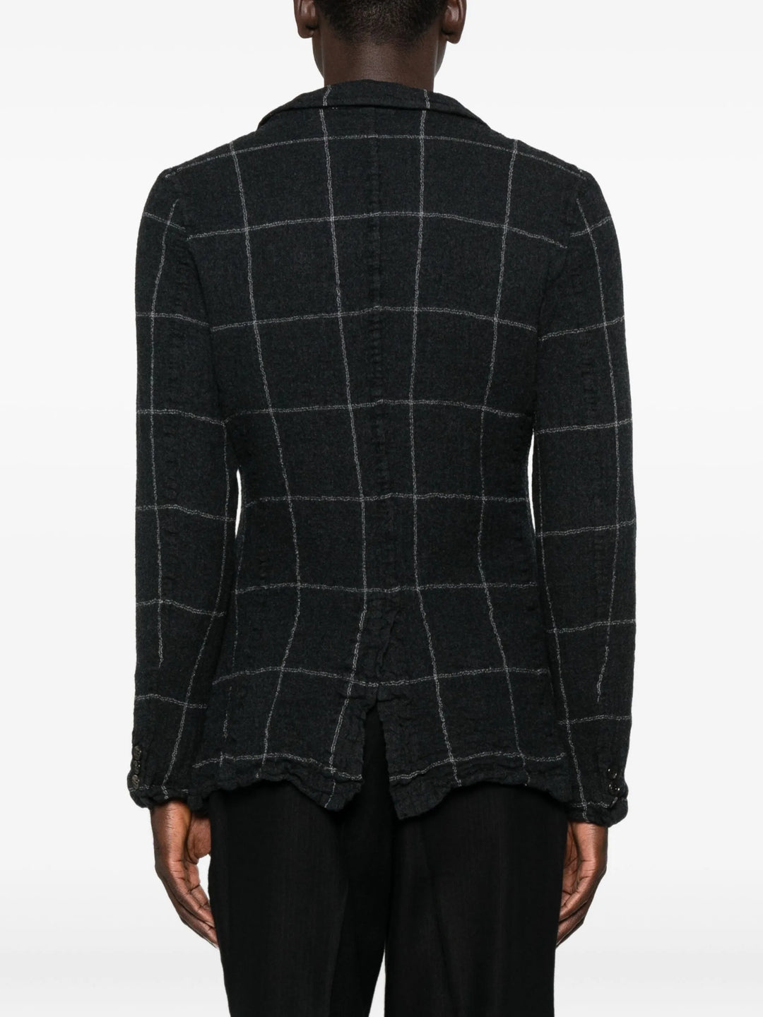 Wool Windowpane Check Jacket