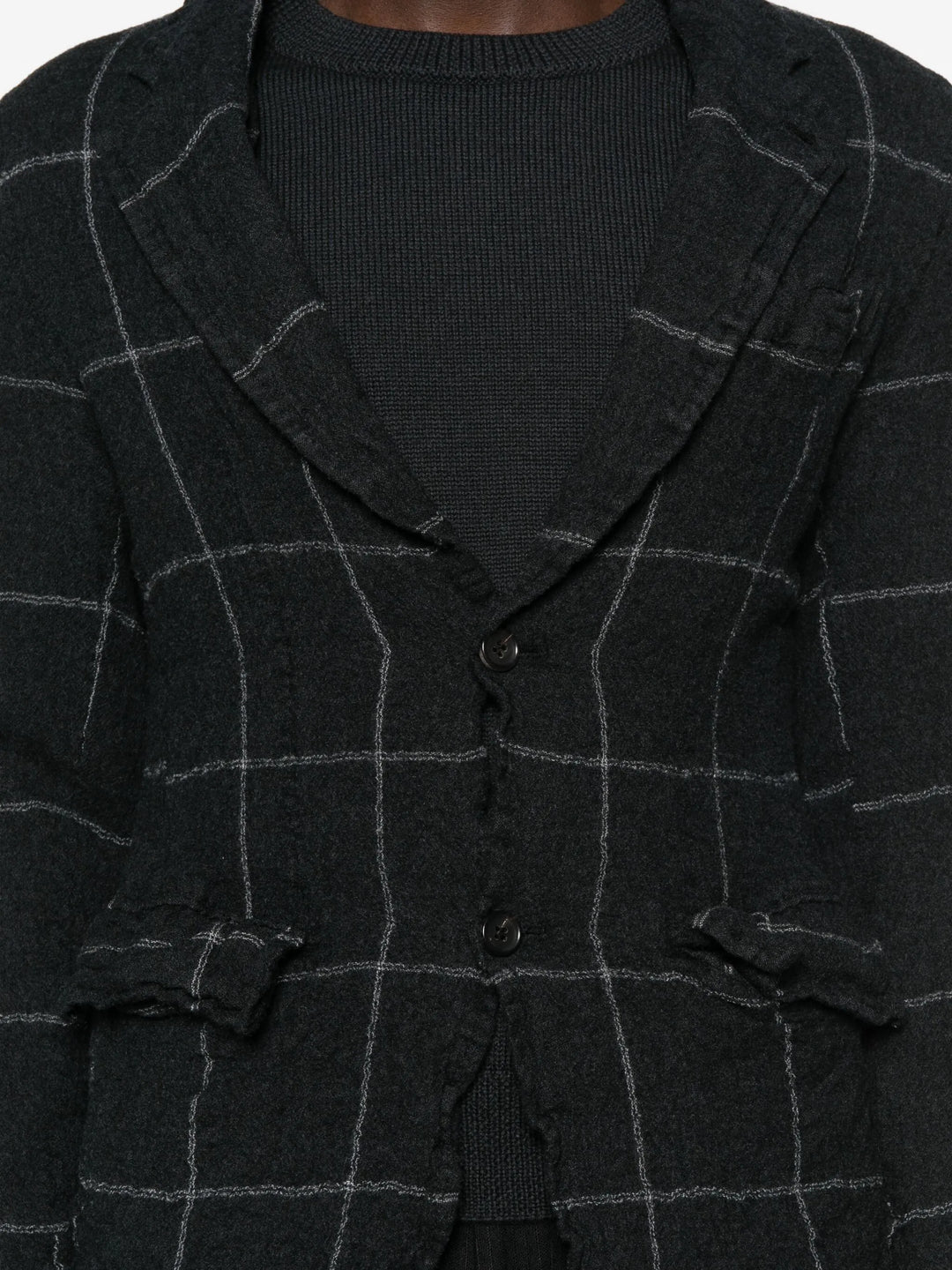 Wool Windowpane Check Jacket