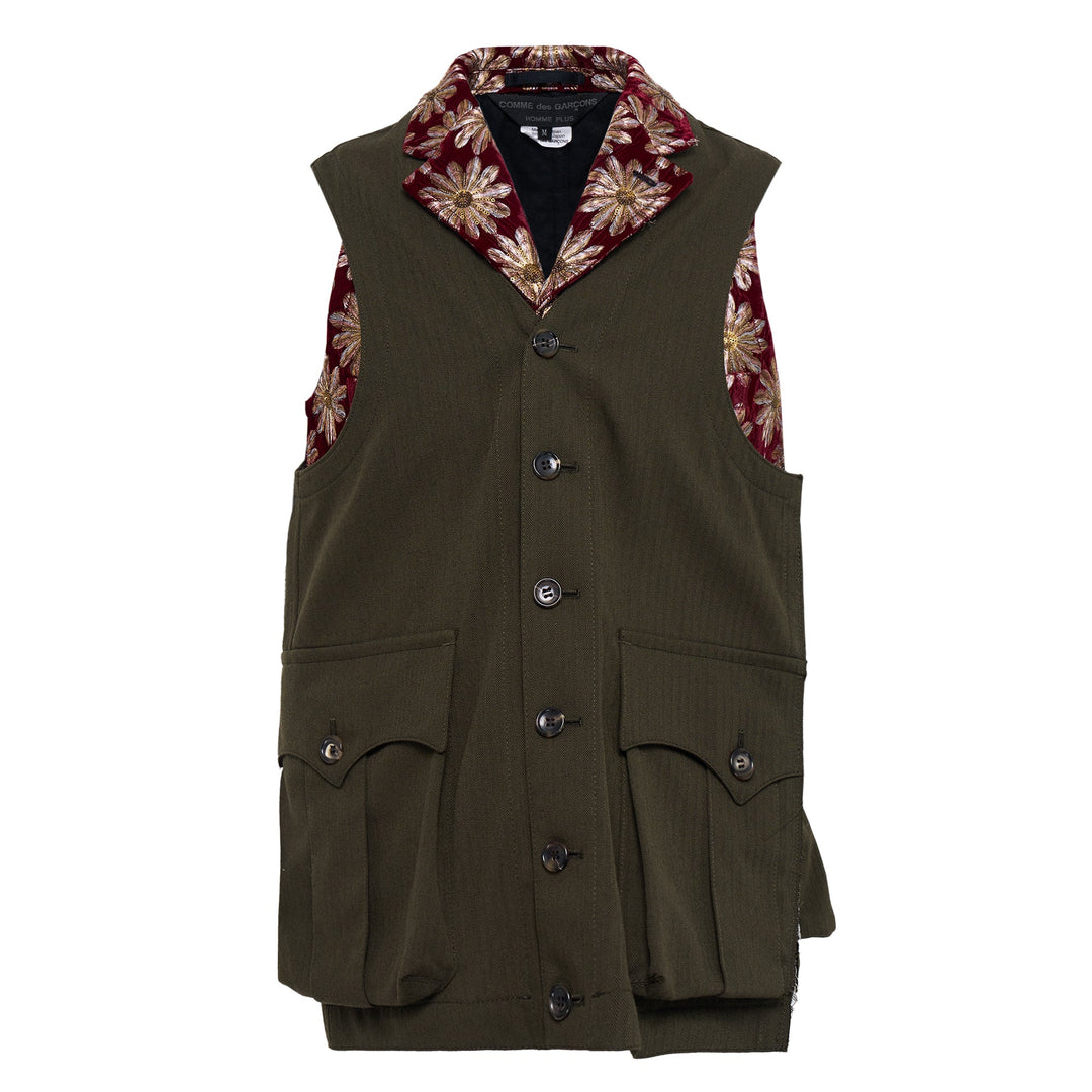 Velvet Floral Embroidered Vest