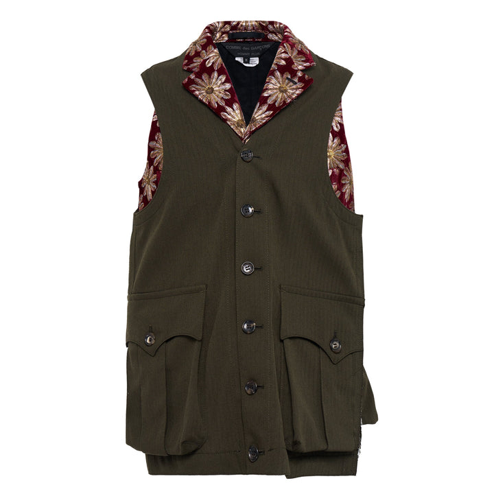 Velvet Floral Embroidered Vest
