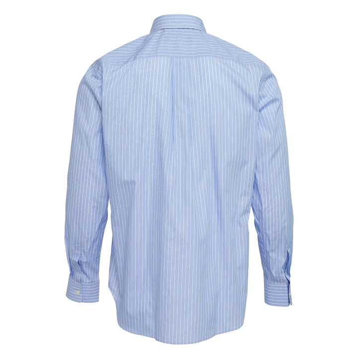 Cotton Broad Stripe Rose Long Sleeve Shirt