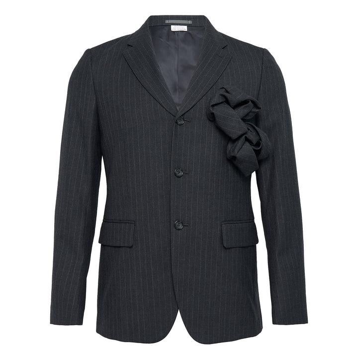 Wool Serge Pinstripe Rose Jacket
