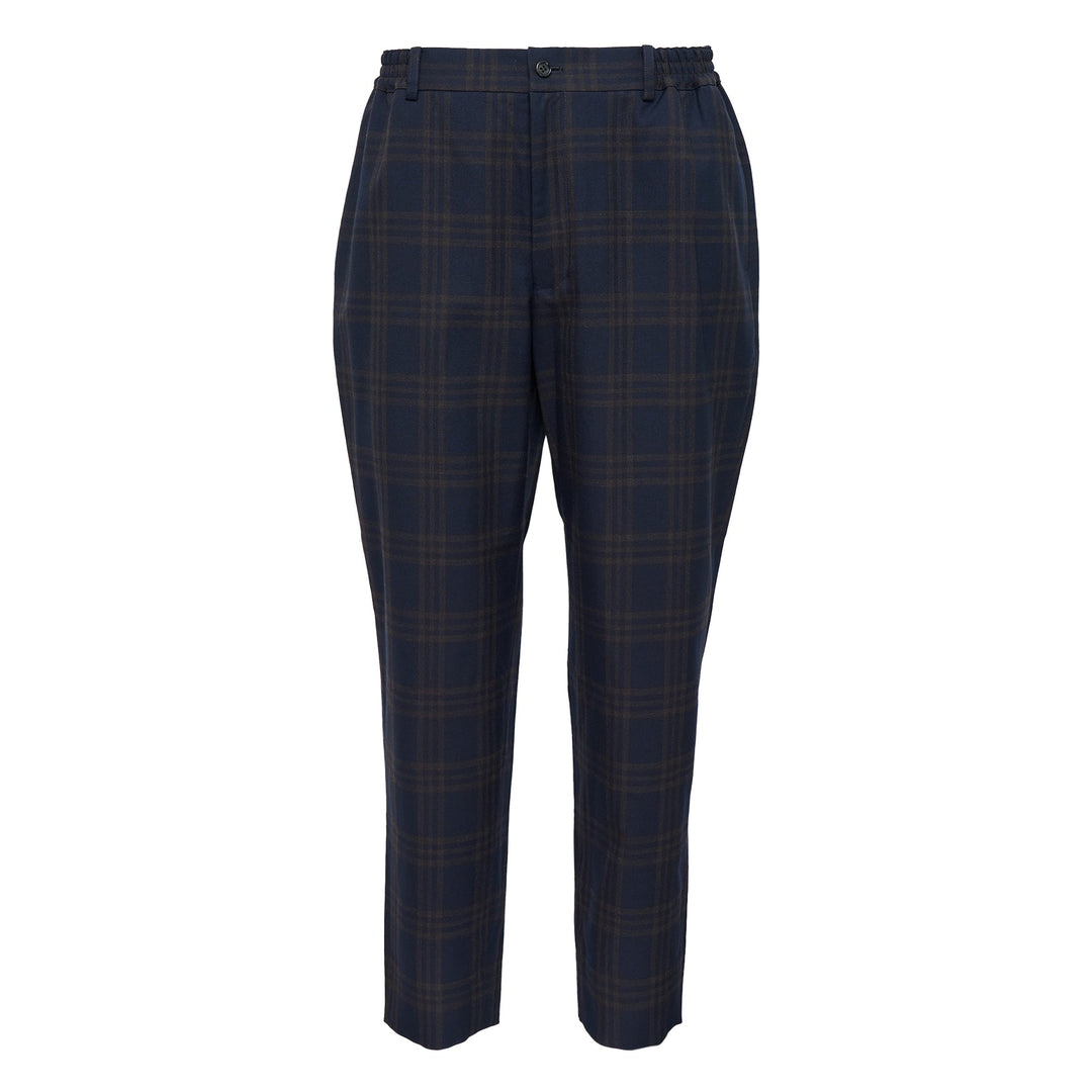 Wool Dark Check Pants