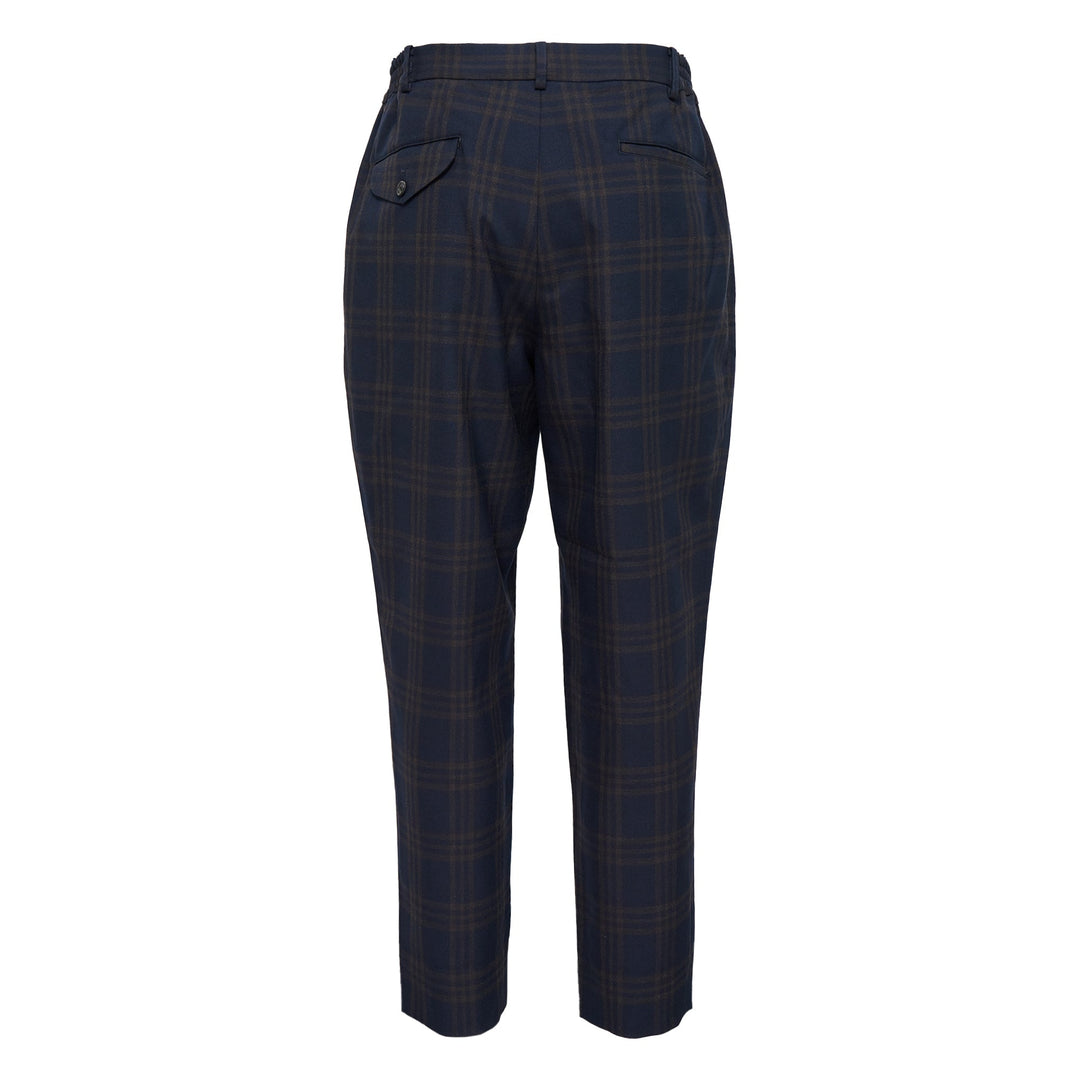 Wool Dark Check Pants