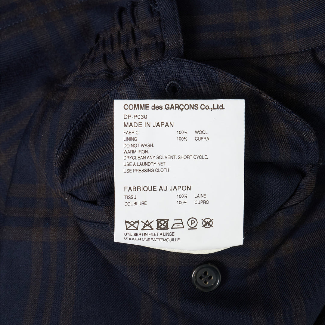 Wool Dark Check Pants