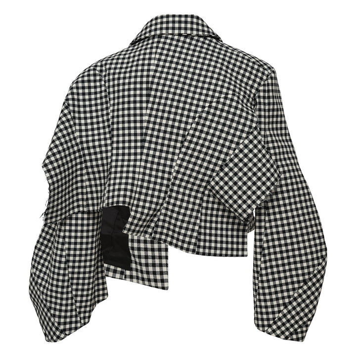 Wool Cloth Gingham Check Jacket