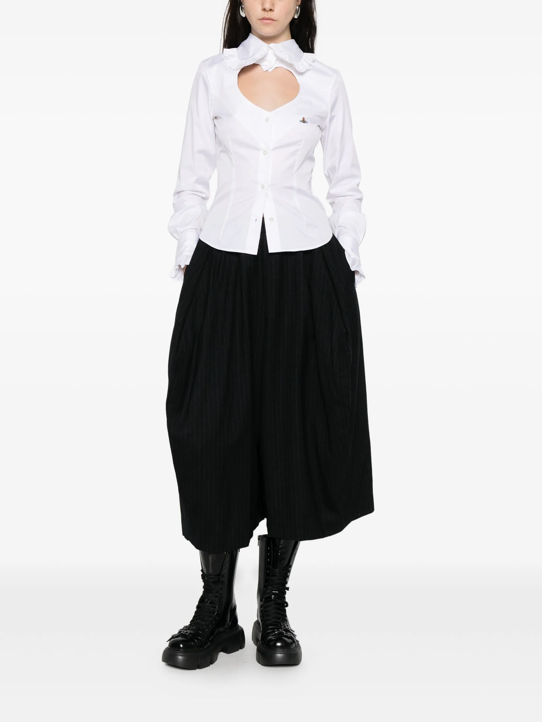 Wool Serge Medium Stripe Skirt