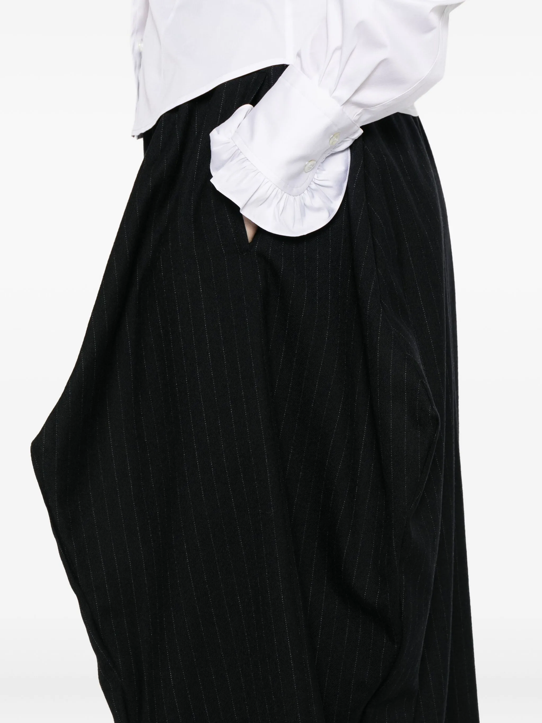 Wool Serge Medium Stripe Skirt