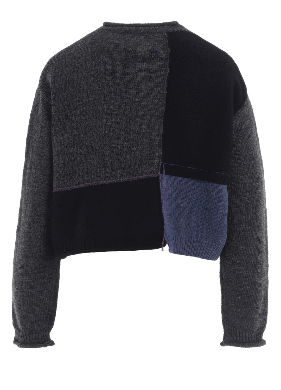 Patchwork Crewneck Cardigan