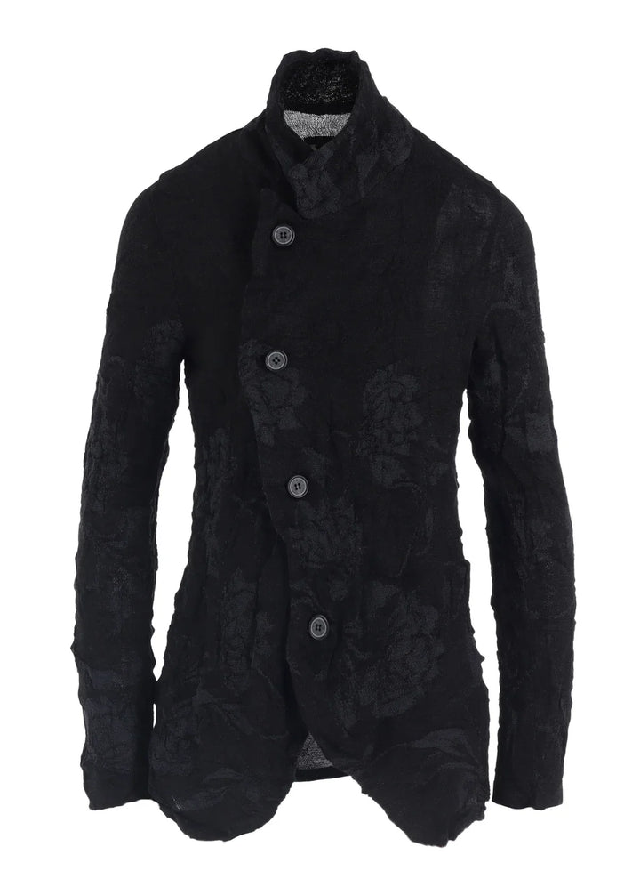 Big Flower Wrinkled Knit Jacket