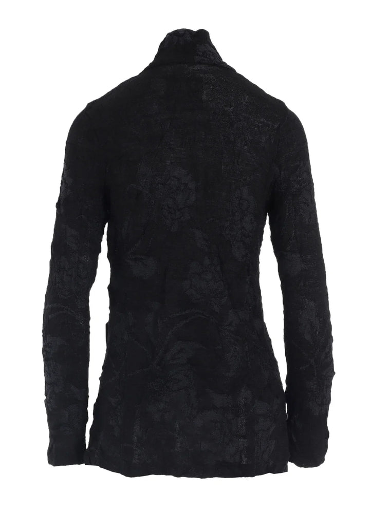 Big Flower Wrinkled Knit Jacket