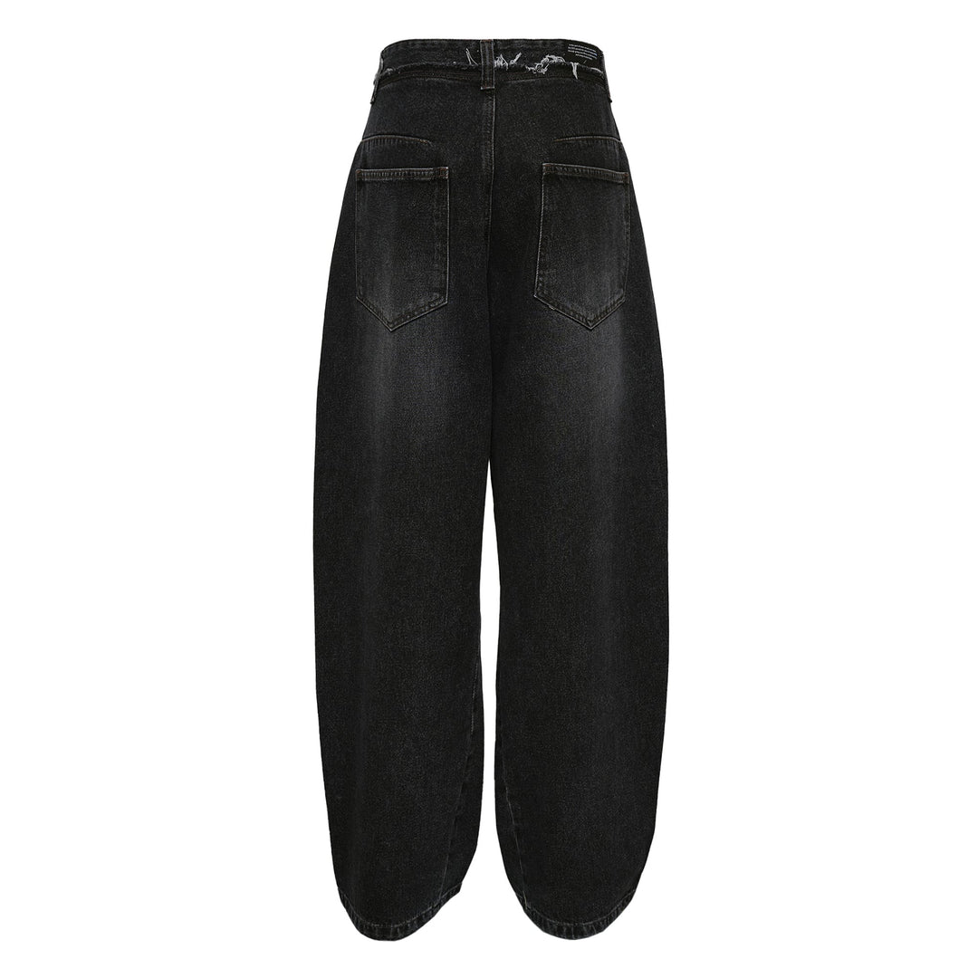 Waist Raw Edged Denim Pants