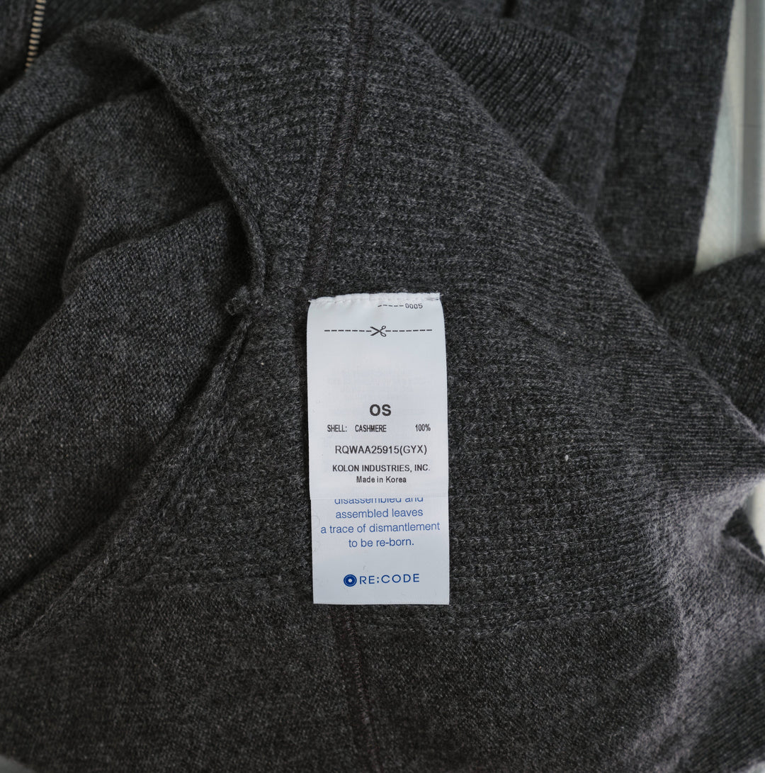 Destroyed Cashmere Knit Zip Up Sweater