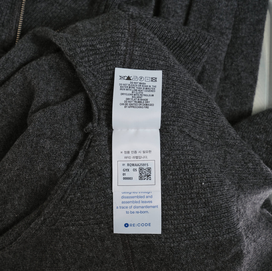 Destroyed Cashmere Knit Zip Up Sweater