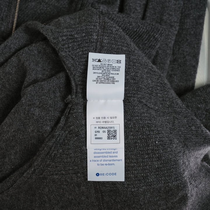 Destroyed Cashmere Knit Zip Up Sweater