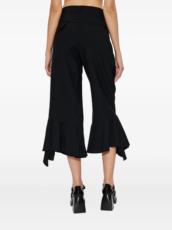Frilled Hem Straight Pants
