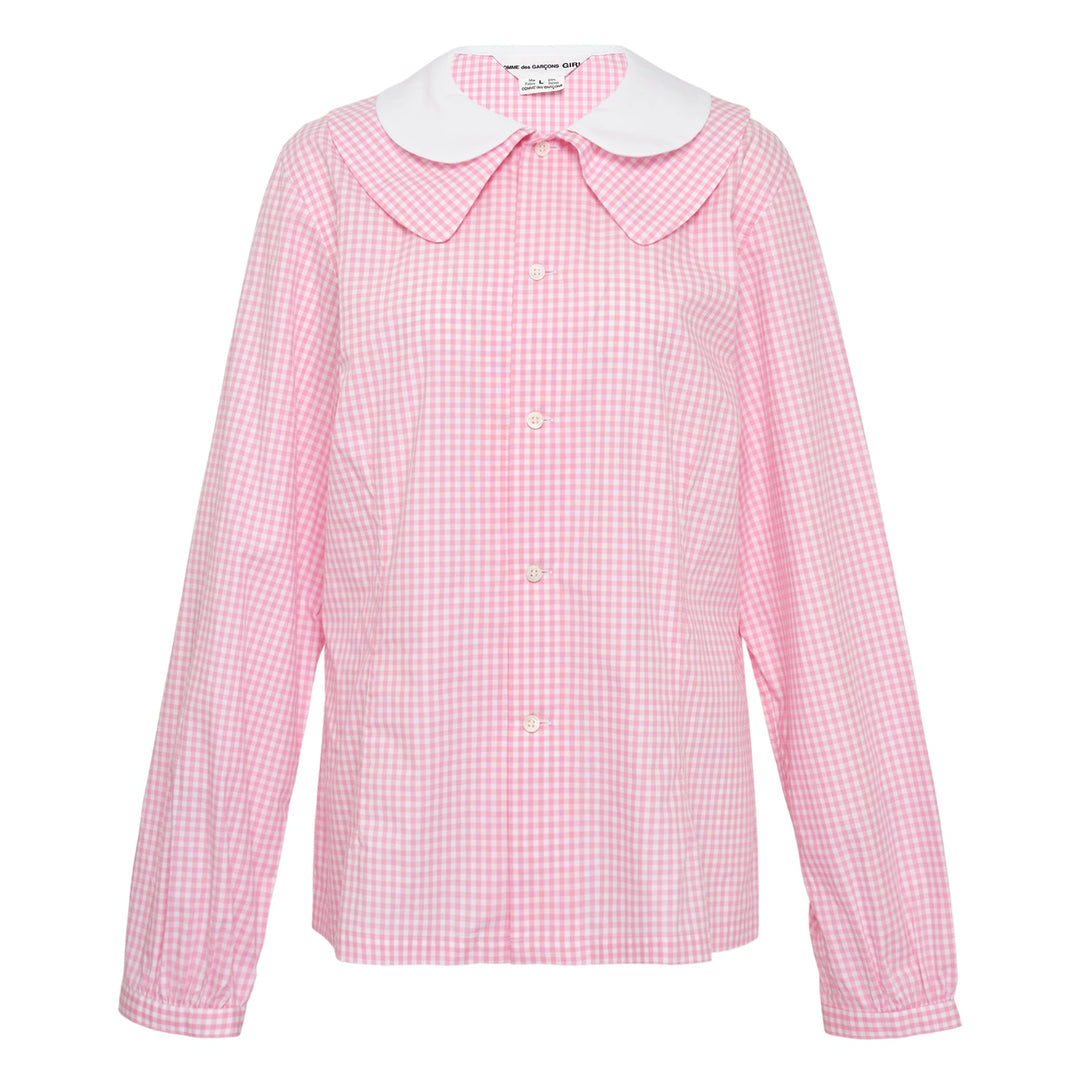 Double Collar Checked Blouse