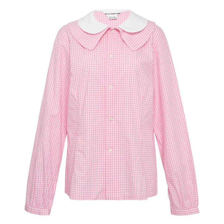 Double Collar Checked Blouse