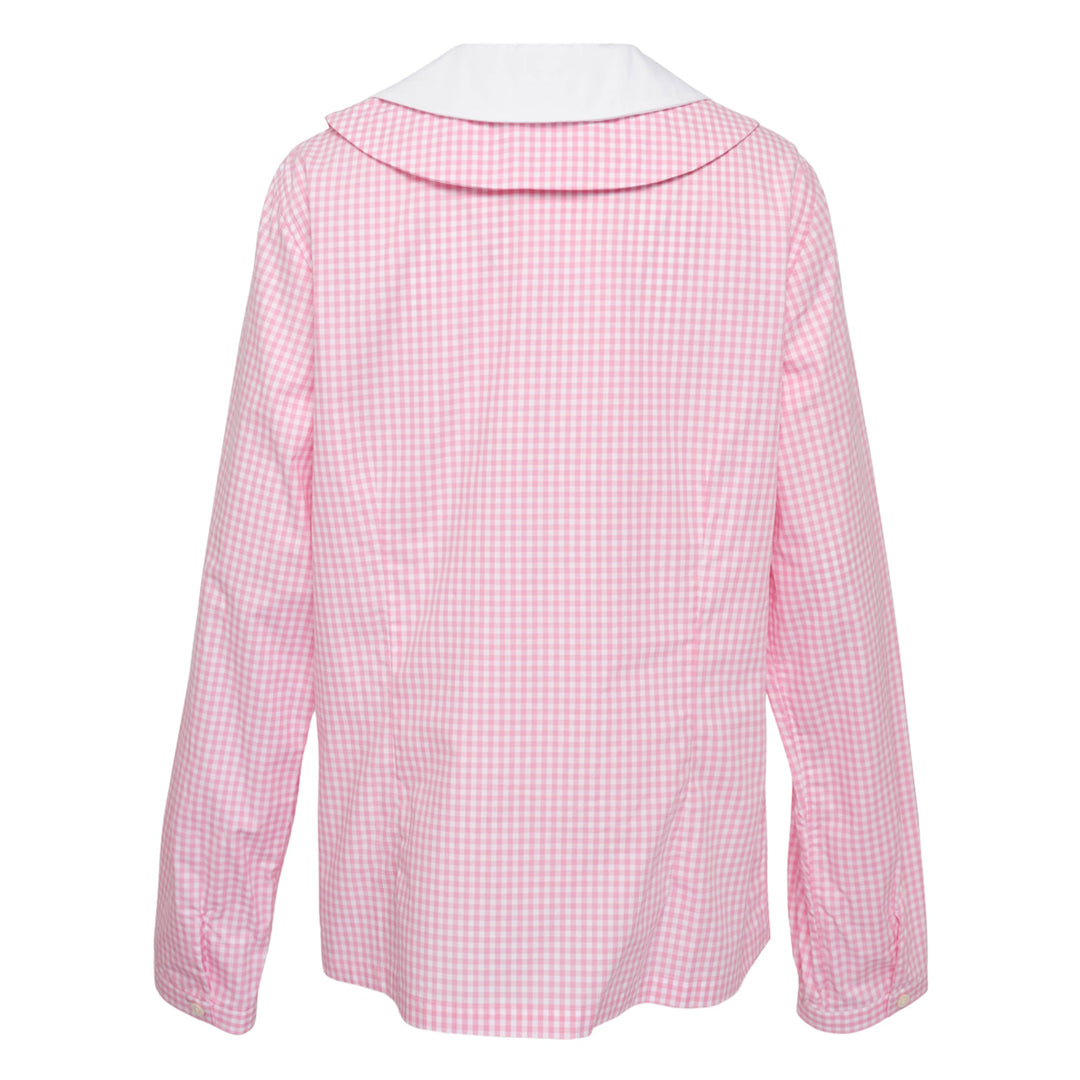 Double Collar Checked Blouse
