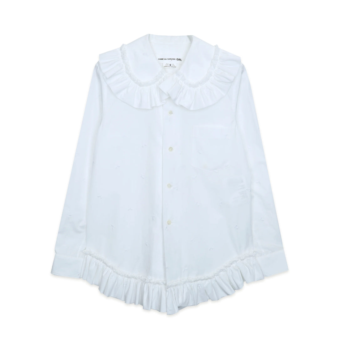 Áo blouse họa tiết thêu lá