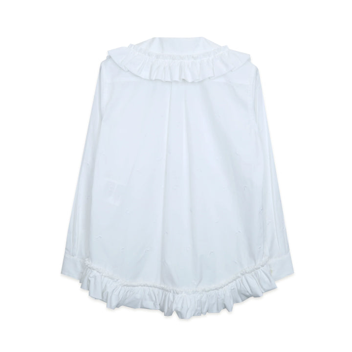 Áo blouse họa tiết thêu lá