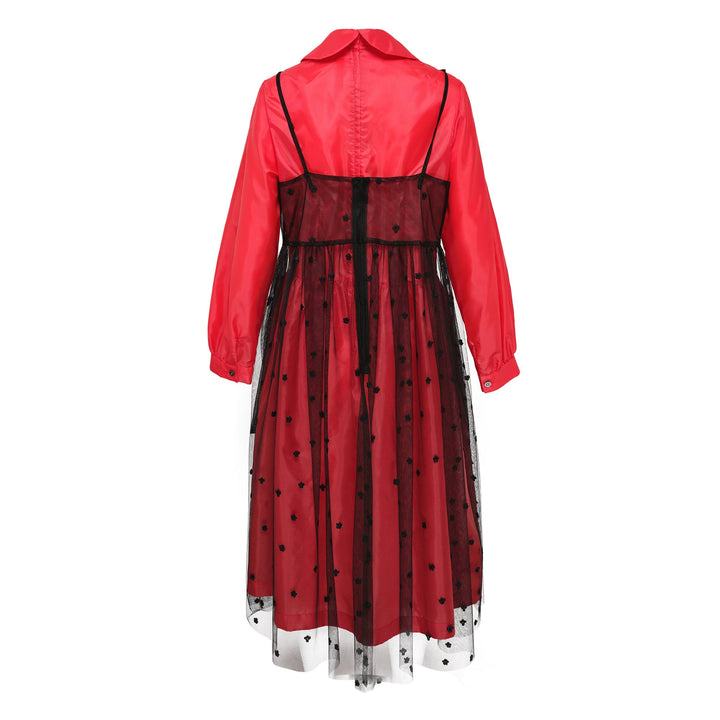 Flower Pattern Fake Two-Piece Dress